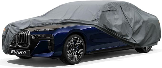 GUNHYI Premium Car Cover Custom Fit BMW i7, 16 Layers Heavy Duty Car Cover Waterproof All Weather with Zipper Door for Sun Rain Snow Dust Uv Protection