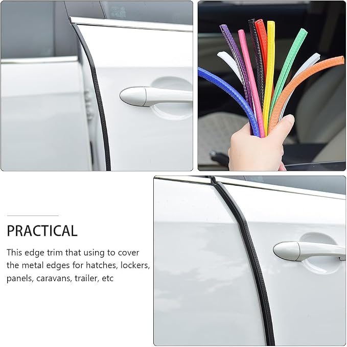 Garneck Car Door Edge Guards Rubber U Shape Edge Trim Seal Strips Protector Car Door Edge Protection for Car Auto Vehicle 10M