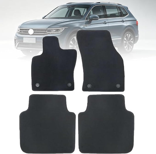 GXARTS Car Waterproof Floor Mats Carpet Full Set Compatible with Volkswagen Tiguan 2018 2019 2020 2021 2022 2023 2024 | All-Weather Protect, Non-Slip Backing Automobile Floor Liner
