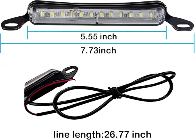 ANKIA Universal 12 LED License Plate Light Running Lamp Reverse Lights Tail Light Assembly for Car Trailer UTV ATV Truck RV Boat(White Light)