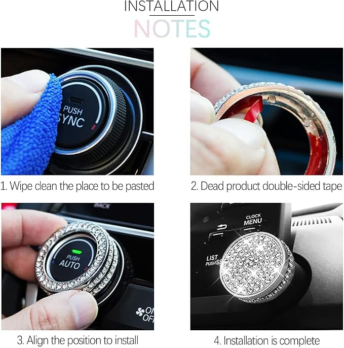2 pcs Bling Volume Sound Radio Switch Knob Navigation Knob Trim Cover Crystal Rhinestones Trim Compatible with Honda Accord Accessory Sport EX EX-L Touring 2021 2020 2019 2018 | Crystal Rhinestones, Compatible with Honda Accord, Sport EX EX-L Touring, ...