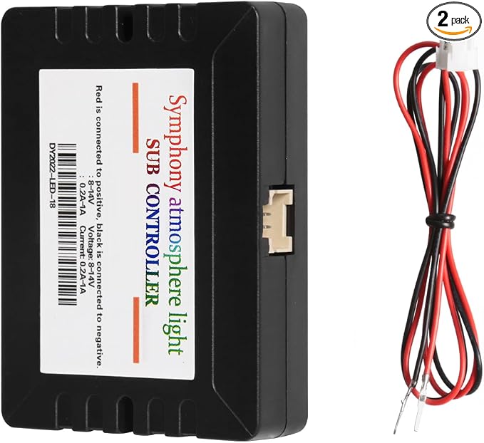 Dreamcolor Acrylic Interior Car LED Strip Light Sub-Control Module, which fit for Dreamcolor Main Controller Connects kit (not Including), Not fit dreamcolor 5 in 1(Single Controller)