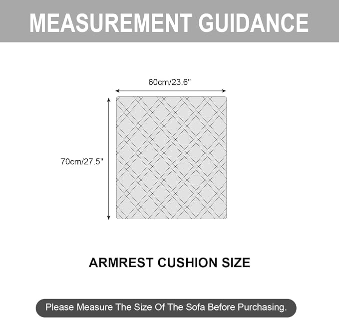 Genina Sofa Armrest Cover, Anti-Slip Armchair Slipcovers for Dogs Cats Pet, Water Resistant Couch Arm Cover for Backrest Recliner Loveseat, L Shaped Sofa, 23.6 x 27.5 Inches（2 Pieces）