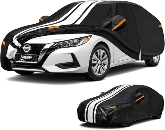 Kayme Nissan Sentra Car Cover Waterproof All Weather for Automobiles, Custom Fit for Nissan Sentra (1999-2026), Gift with Tape/Towel, Outdoor Full Exterior Cover Rain Snow Sun UV Protection.