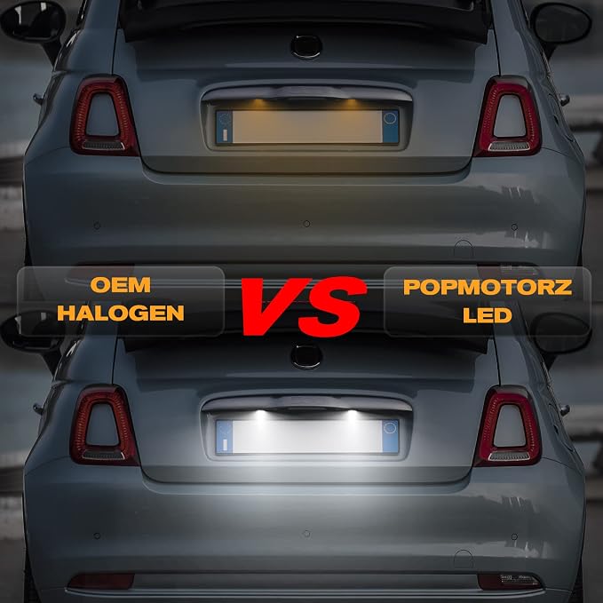 POPMOTORZ LED License Plate Lights Rear Tag Lamps Assembly for Jeep Grand Cherokee 2014 2015 2016 2017 2018 2019 2020，Fiat 500 2013-2019 Super Bright 6500K White Rear Tag Number Plate Light 2pcs