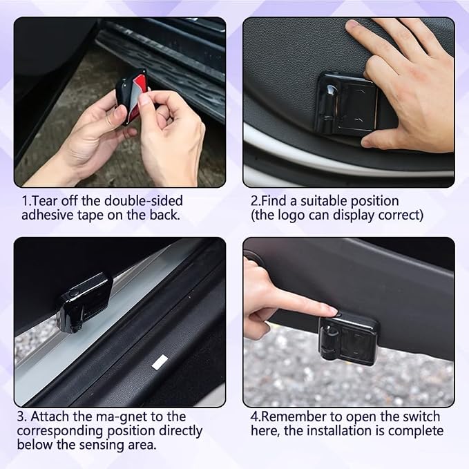Zufoty 2PCS Car Door Light Projector, Wireless LED Car Door Paste Welcome Courtesy Light, LED Courtesy Ghost Shadow Welcome Lamp, Universal Car Accessories Fits Most Car SUV Truck