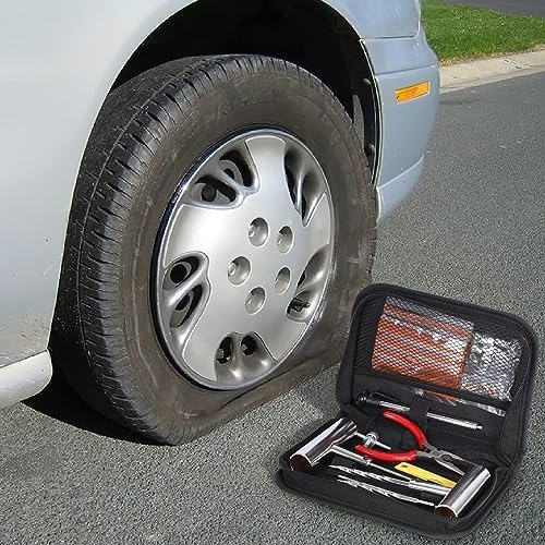 61Pcs Tire Repair Kit, Wheels Quick Seal, Universal Tire Repair Tools for Tire Repair for Car Truck Tractor Trailer Motorcycle