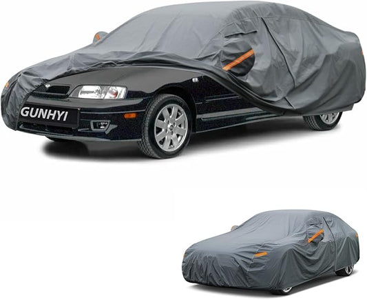 GUNHYI Premium Car Cover Custom Fit Infiniti G-Series G20(1991-2002), 16 Layers Heavy Duty Car Cover Waterproof All Weather with Zipper Door for Sun Rain Snow Dust Uv Protection
