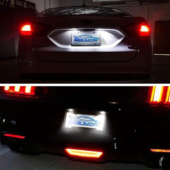 LED License Plate Light Lamp Assembly Compatible with Mustang Fusion Taurus Flex Focus Lincoln MKS MKT MKX MKZ Mercury Sable Milan 6000K White, Pack of 2