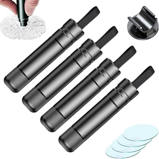 Breeker - Breeker Glass Breaker, Breeker Car Escape Tool, Car Window Breaker with Seatbelt Cutter, for Land and Underwater (Black 4PCS)