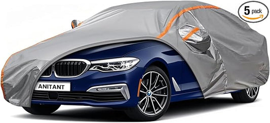 Custom Fit BMW 5 Series Car Cover for 528i 530i 535i 540i M5 M550i M550 2007-2025 Outdoor Waterproof Car Cover All Weather with Door Zipper Cotton Lining Rain Sun Snow Protection
