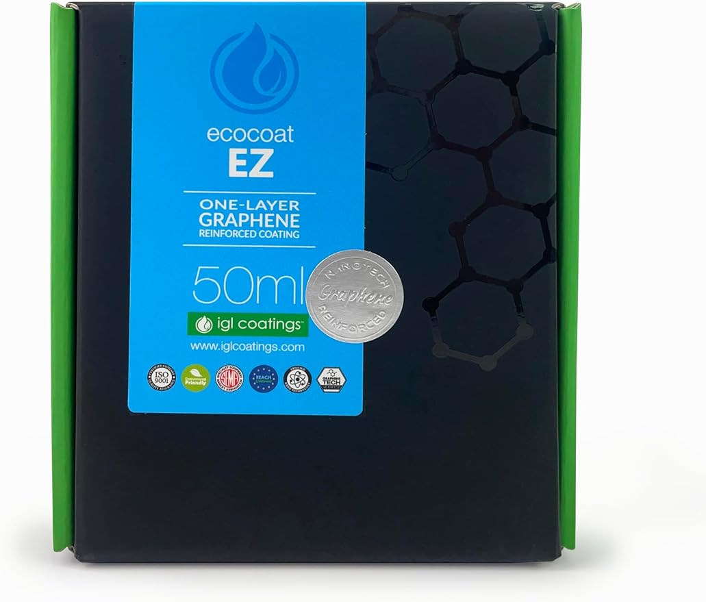 IGl Ecocoat EZ, One Layer Graphene Coating (50ml) - 8H Intry Level Ceramic Coating - Paint, Wheels, Window safe!