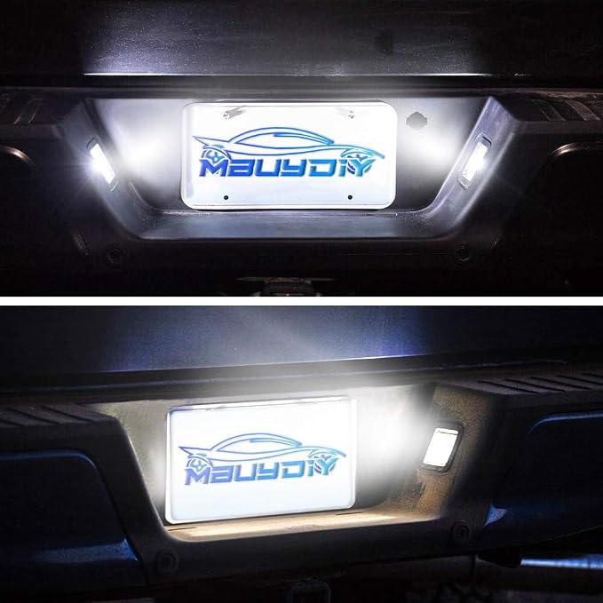 LED License Plate Light Lamp Assembly Compatible with 2015-2020 F150 17-20 Raptor Clear Lens 6000K White, Pack of 2