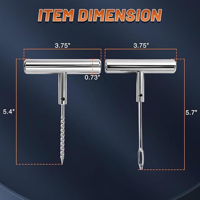Tire Repair Puncture Tool Kit Heavy Duty Stanless Steel T-Handle Tire Repair Tool-7pcs