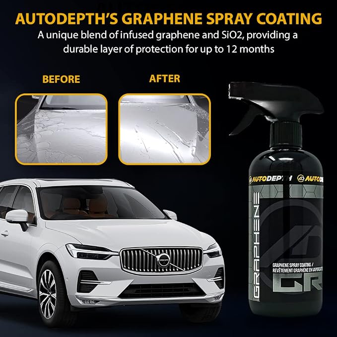 AutoDepth Graphene Ceramic Spray Coating, for Superior Protection & High Shine, Hydrophobic Car Coating Spray, for Car, Boat, Rv, Truck, Alloys, Lasts Upto 12 Months