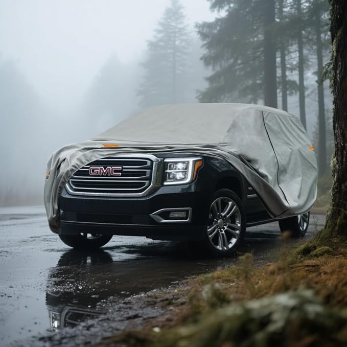 Kayme Heavy Duty SUV Car Cover Custom Fit GMC Yukon XL LWB Waterproof All Weather for Automobiles, Full Exterior Covers Sun Rain UV Protection.（Deliver About 3-10 Days）