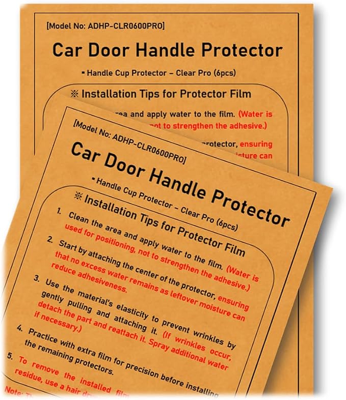 [3M]-6pcs(Pro) Customized Car Door Handle Cup Protector Made with 3M PPF | Made with 3M Paint Protection Film Pro Series, Sticker/Guard, Clear(Transparent), Anti Scratch, Universal Fit for Most Cars