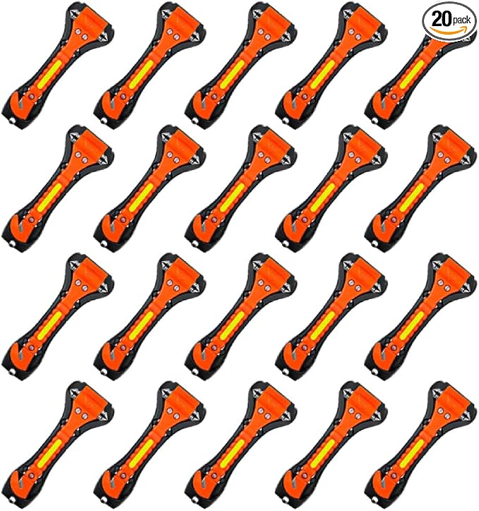 20 Pack Window Breaker and Seat Belt Cutter, Emergency Escape Tool Safety Hammer, Life Saving Survival Kit