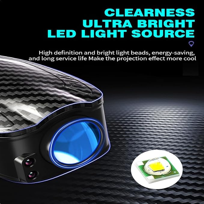 Car Door LED Logo Projector Light, USB Rechargeable, Carbon Fiber Design, white Illumination (NI-SSS-SS-A-N)