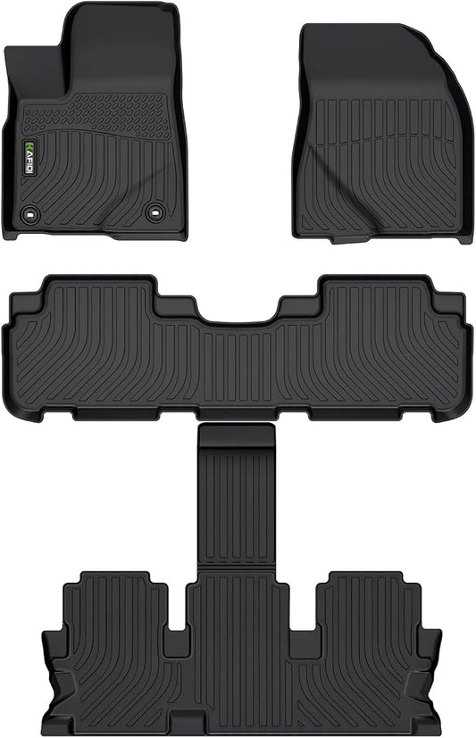Floor Mats Fit for 2014-2019 Highlander All Weather Protection TPE Anti-Slip Automotive Floor Liners, Fits 1st & 2nd & 3rd Row Full Set Custom Accessories, Black