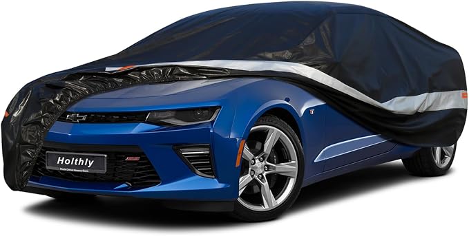 10 Layers Car Cover Custom Fit for Chevy Camaro(2009-2026),Waterproof All Weather for Automobiles, Outdoor Full Cover Sun UV Rain Protection with Cotton.Black