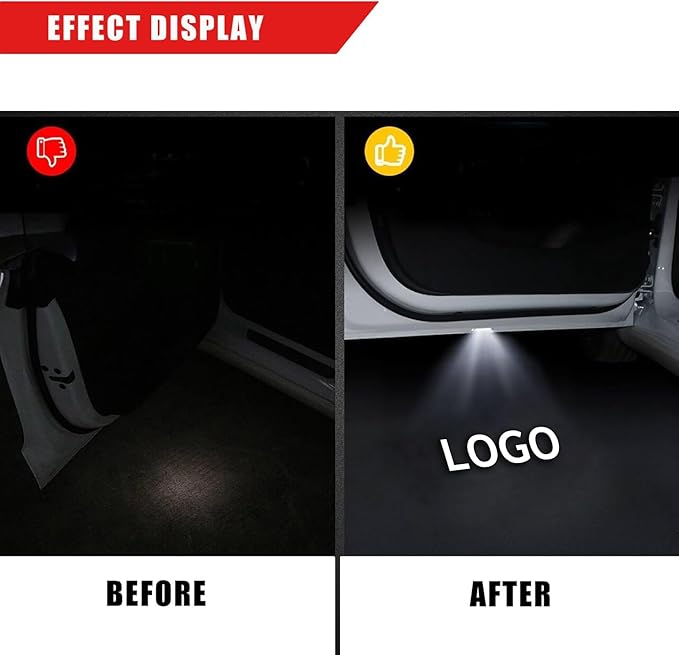 4pcs Car Door Lights Logo Projector,Upgrade HD LED Car Welcome Lights Compatible with1/3/4/5/6/7/x1/x2/x3/x4/x5/x6/x7/M/Series Accessories,Dual Plug Puddle Lights Ghost Shadow Light