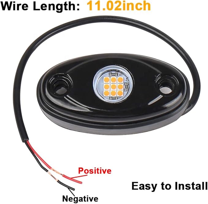 White Underglow Led Rock Lights for Car, Wheel Well Lights 12V 4 Pods | Waterproof Underbody Kit Crawler Crawling Dome Exterior Lamps for ATV RZR UTV SUV Off-Road Motorcycle Glow Trail Rig Fender