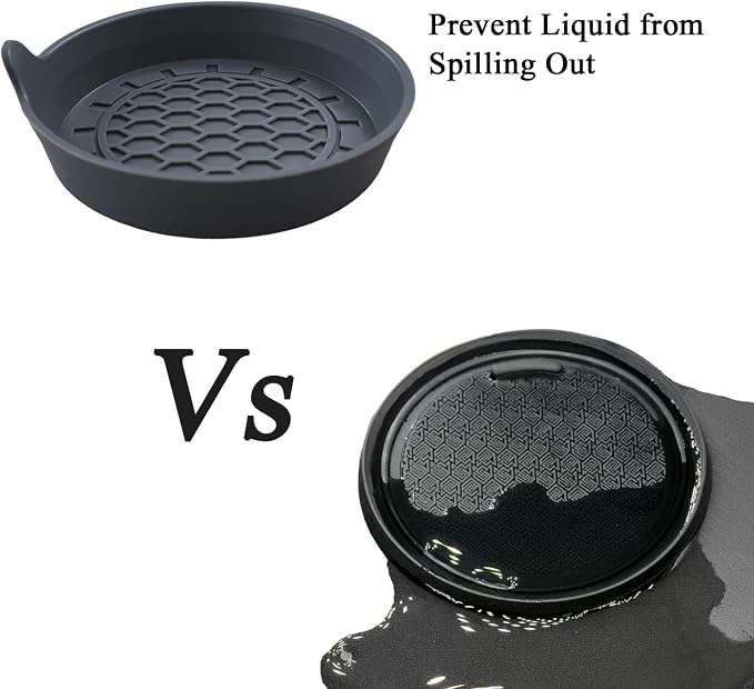 Amooca Automotive Cup Holders Universal Car Cup Coaster Waterproof Non-Slip Sift-Proof Spill Holder Car Interior Accessories 4 Pack Grey