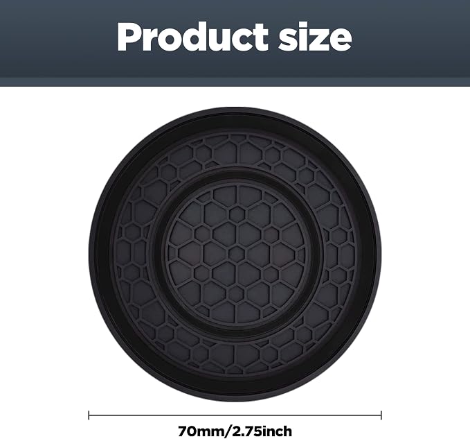 2 PCS Car Cup Holder Coaster,Car Coasters Cup Mats,2.75 Inch Universal Car Cup Coasters,Non-Slip Anti Dust Mats Cup Holder Insert Coaster, Suitable for Most Car Interior (Black)