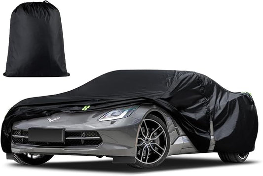 Car Cover Custom Fit for Chevrolet Corvette C4 C5 C6 C7 C8 1980–2026, Waterproof All Weather Full Exterior Cover Sun Snow Rain Protect with Door Zipper (Not Include Mirror Pocket)