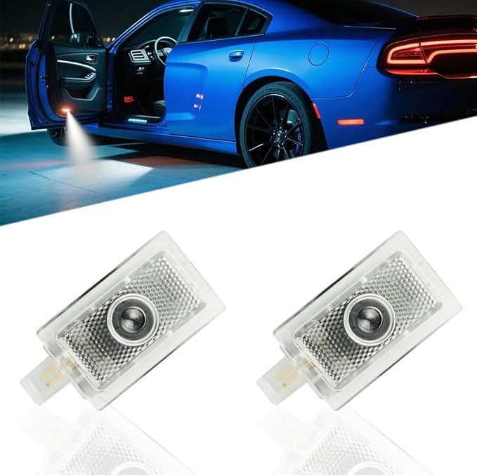 2pcs Door Welcome Light Led Super Bee Scat for Charger Magnum Projector Ghost Shadow Puddle Courtesy Step Lights Pack Long (For Challenger)