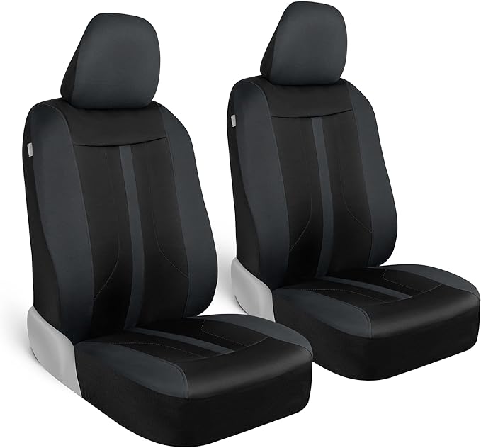 Motor Trend Gray Cloth Car Seat Covers for Front Seats – Premium Automotive Bucket Seat Covers, Made for Vehicles with Removable Headrests, Interior Covers for Car Truck Van SUV Seat Protector