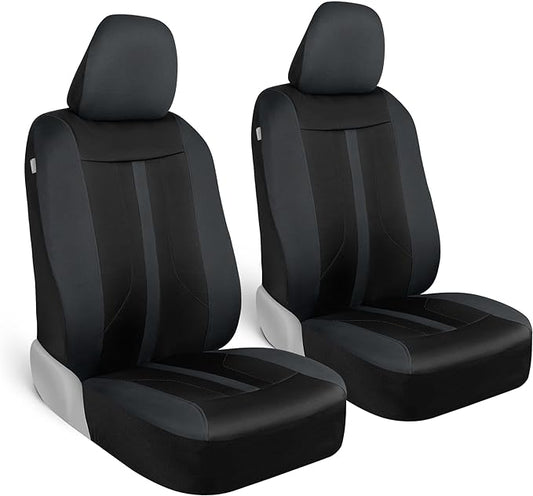 Motor Trend Gray Cloth Car Seat Covers for Front Seats – Premium Automotive Bucket Seat Covers, Made for Vehicles with Removable Headrests, Interior Covers for Car Truck Van SUV Seat Protector
