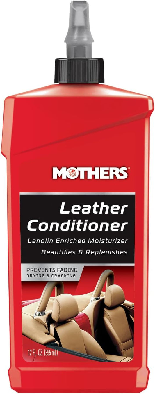 Mothers Leather Conditioner, 12 oz. (06312) | pH Balanced, Lanolin & Neatsfoot, Replenishes Natural Oils Lost to Heat & Sun, Protects & Prevents Fading, Drying & Cracking
