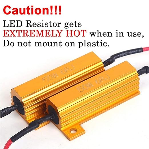 O-NEX LED Load Resistor Kit 50W 8ohm Headlight Bulb Relay Harness Adapter Anti Flicker Error Decoder Warning Canceller - H11 (H8, H9)