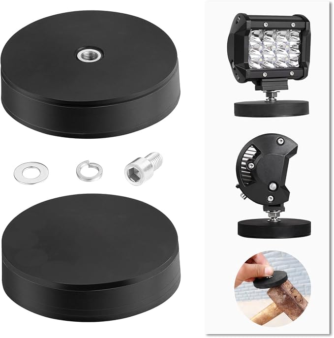 Magnetic Base Mounting Brackets, 2pcs Powerful Sucker Holder Magnet Mount for LED Light Bar, Pods, Off Road Driving Lights