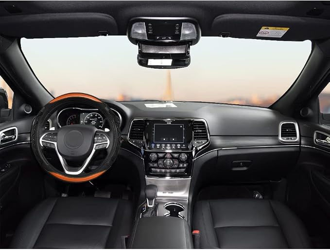 GIANT PANDA Steering Wheel Cover for Jeep Wrangler, Car Steering Wheel Cover for Jeep Grand Cherokee and Cherokee - Orange