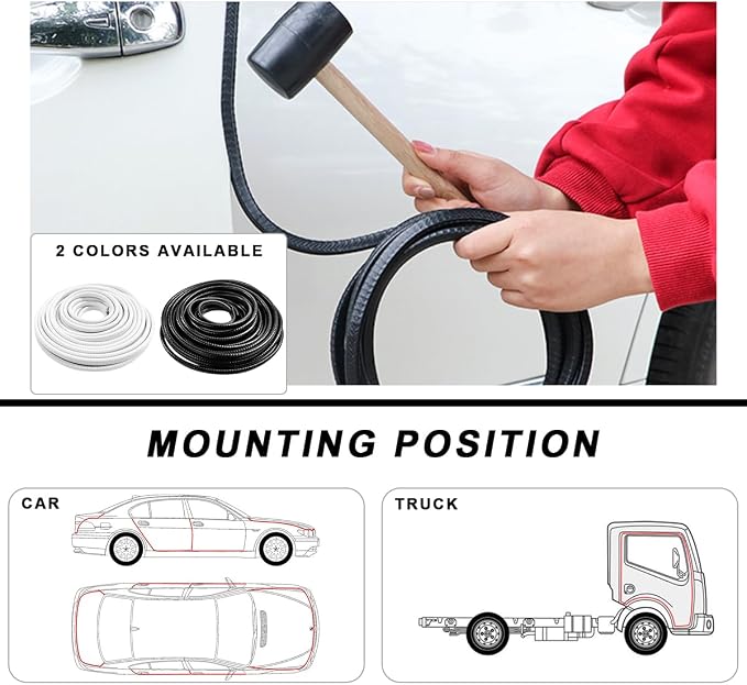 32.8Ft(10M) Car Door Edge Guards, U-Shaped No Glue Automotive Edge Trim Seal Protector Molding, Universal Vehicle Door Entry Guard Protective Strip, Exterior Car Accessories