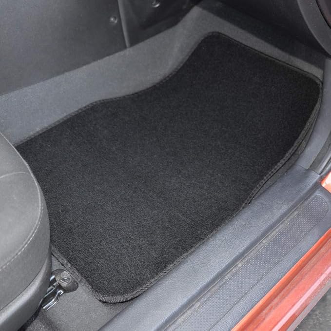 Motor Trend FatRug Premium Carpet Car Floor Mats - Thick Robust Auto Gear, Universal Fit for Your Car Truck or SUV, Black