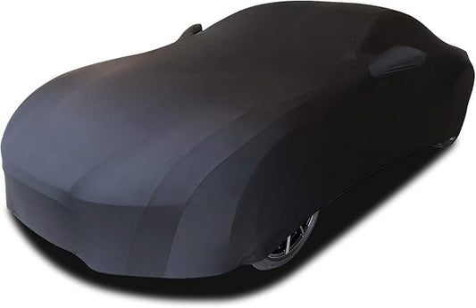 WinPower Indoor Car Cover Stretch Dustproof Protection Full Car Cover for Underground Garage, Car Show, Black
