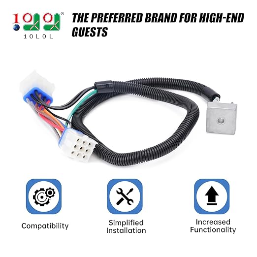 10L0L Golf Cart Harness Adapter-12V Headlight Voltage Reducer Harness for Club Car Precedent (Since 2004) Gas Golf Cart Light Harness, 9 Pin to 12 Pin Converter Harness