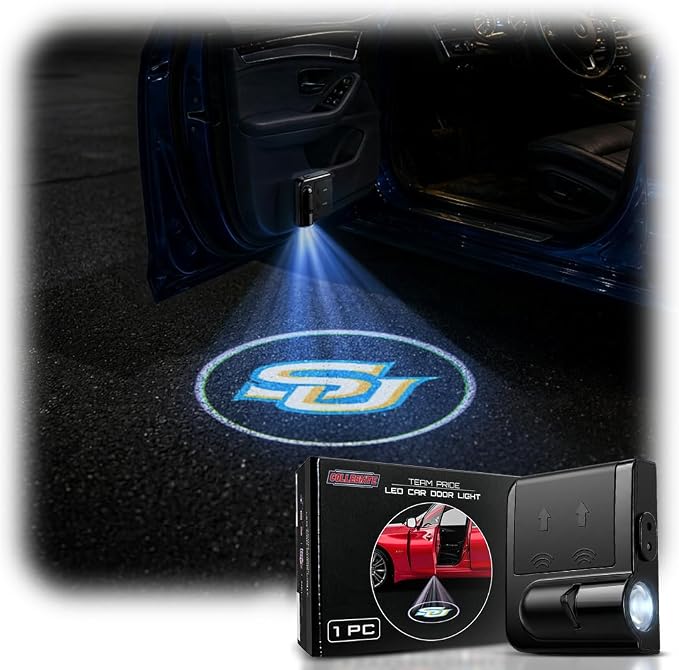 Sporticulture American Football Southern Car Door Lights Logo Shadow Display - Officially Licensed NCAA Car Accessories - Show Your Team Pride - Battery Powered, Universal Fit