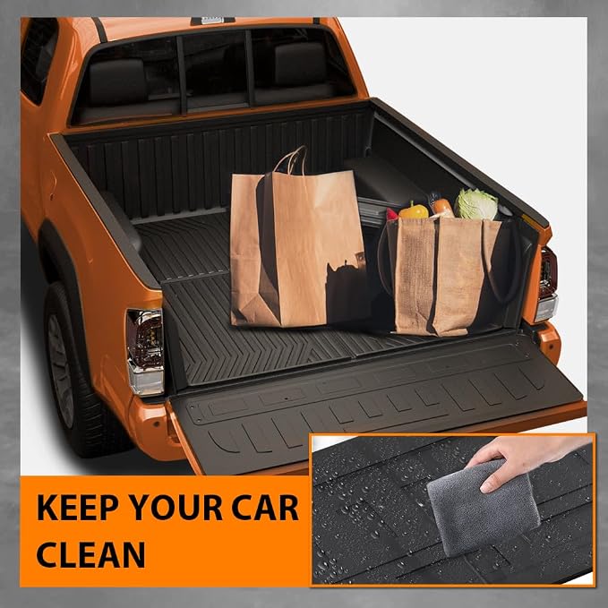G-PLUS Truck Bed Mat Fit Honda Ridgeline 2017-2024 w/5.3FT (64.0 in) | All Weather Protection,Non-Slip,Custom Fit Floor Cargo Liner,TPE Full Coverage,Black