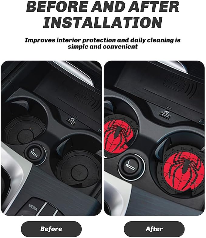 Cup Holder Insert Coaster for Marvel Spiderman2 Fans,Anti Slip Car Cup Coaster Interior Accessories