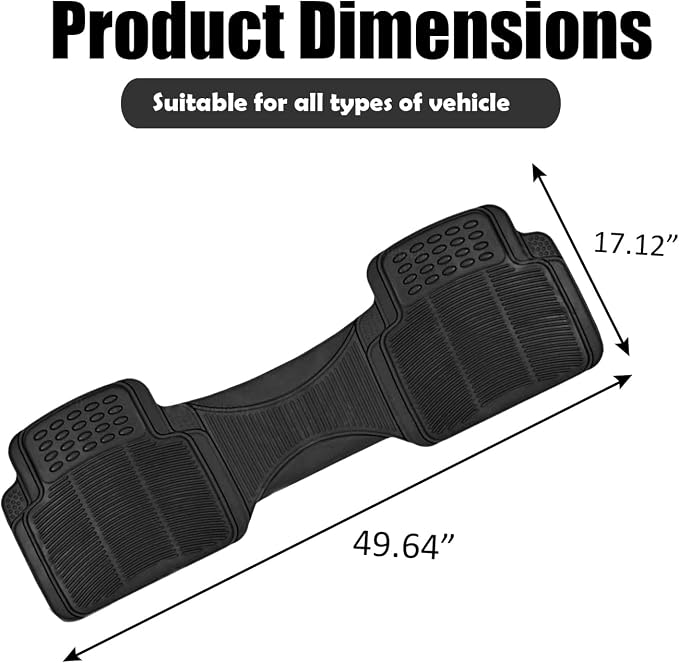 ZONETECH Rubber Car Interior Floor Mat Premium Quality All Weather Protection-Perfect for Car, Truck and SUV
