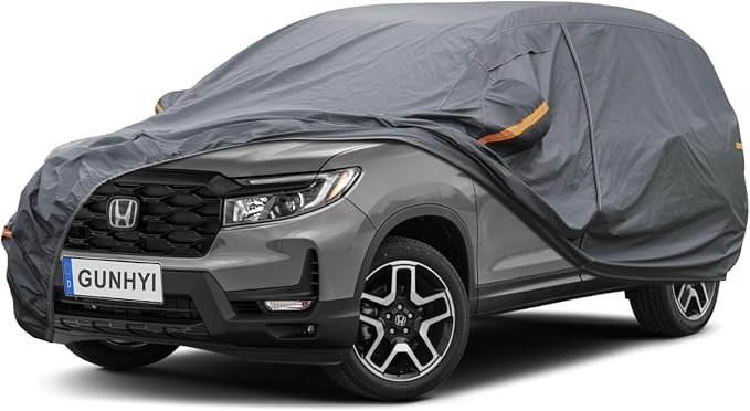 GUNHYI Premium Car Cover Custom Fit Honda Passport, 16 Layers Heavy Duty Car Cover Waterproof All Weather with Zipper Door for Sun Rain Snow Dust Uv Protection