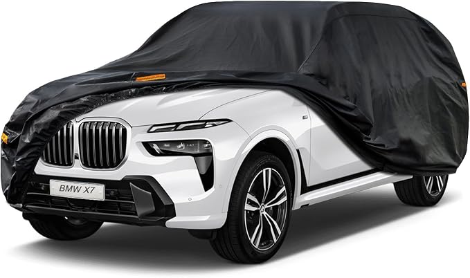 Kayme 7 Layers SUV Car Cover Custom Fit for BMW X7 (2018-2025) Waterproof All Weather for Automobiles, Outdoor Full Cover Rain Sun UV Protection.Black