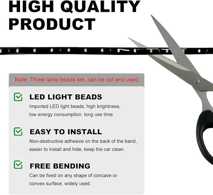 Wevdn 6 PCS 15 LED Strip Underbody Light, DC 12V 1Ft Flexible Underglow Car LED Light Strip with 6 Inch Wire, Waterproof LED Interior Exterior Decoration for Car Truck Motorcycle (Yellow)