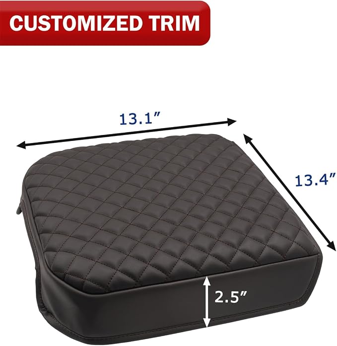Center Console Armrest Cover for Ford F250 F350 F450 F550 Super Duty 2023 2024 2025 2026, Vinyl Leather Trim, Arm Rest Lid Cushion Protector, Anti-scratch, Dark Brown (Fits Bucket Seat Console Only)