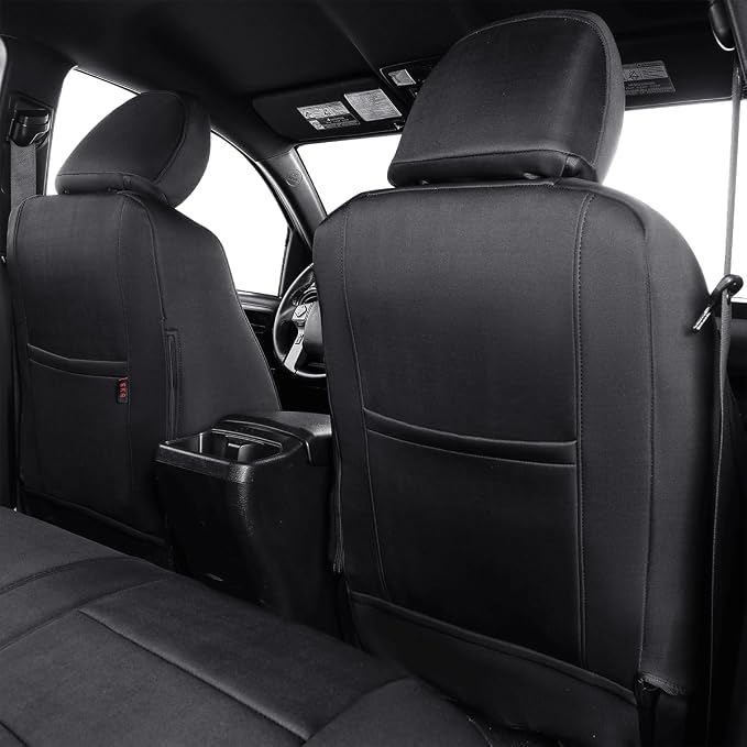 EKR Tacoma Car Seat Covers Custom Fit for Toyota Tacoma (Petrol) 2024 2025 2026 DoubleCab/CrewCab SR/SR5/TRD Sport/TRD Off-Road/Limited -Truck Seat Covers Full Set, Neoprene (Black)